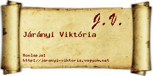 Járányi Viktória névjegykártya